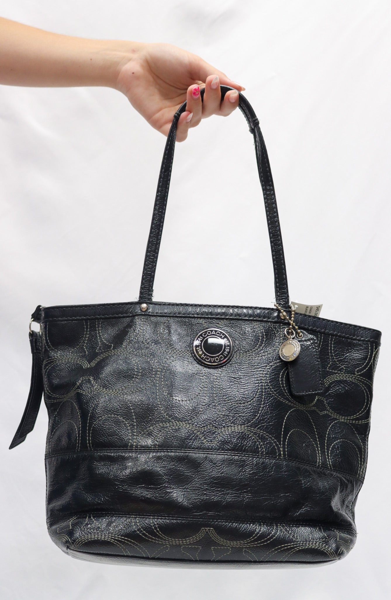 Coach Black Leather Tote