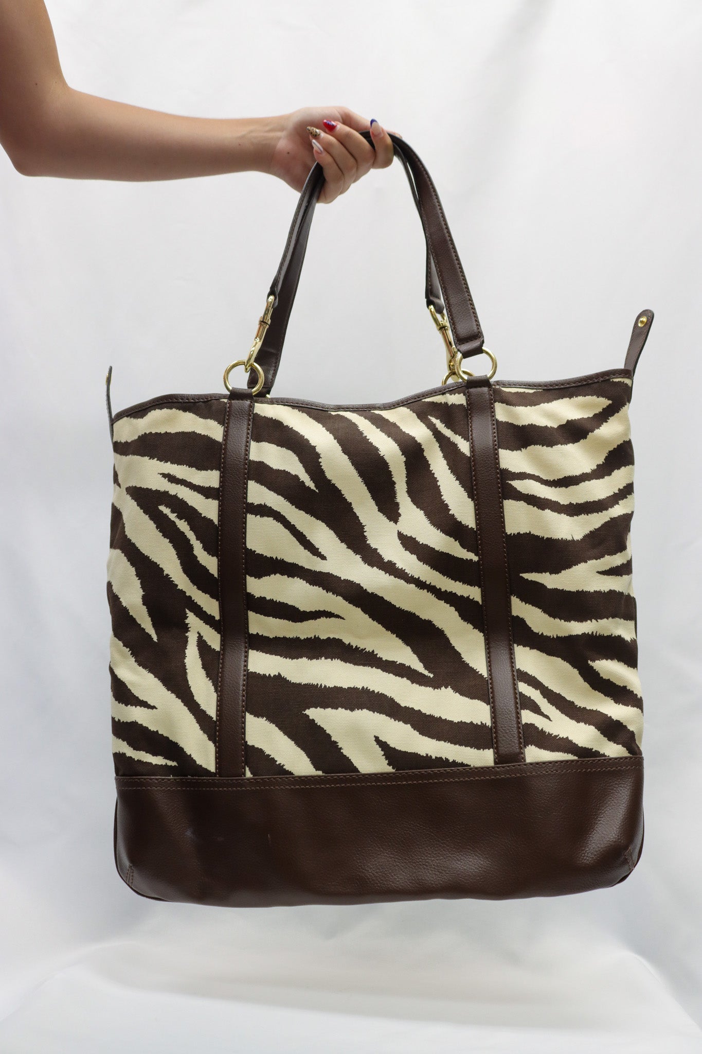 Michael Kors Big Zebra Canvas Tote Bag
