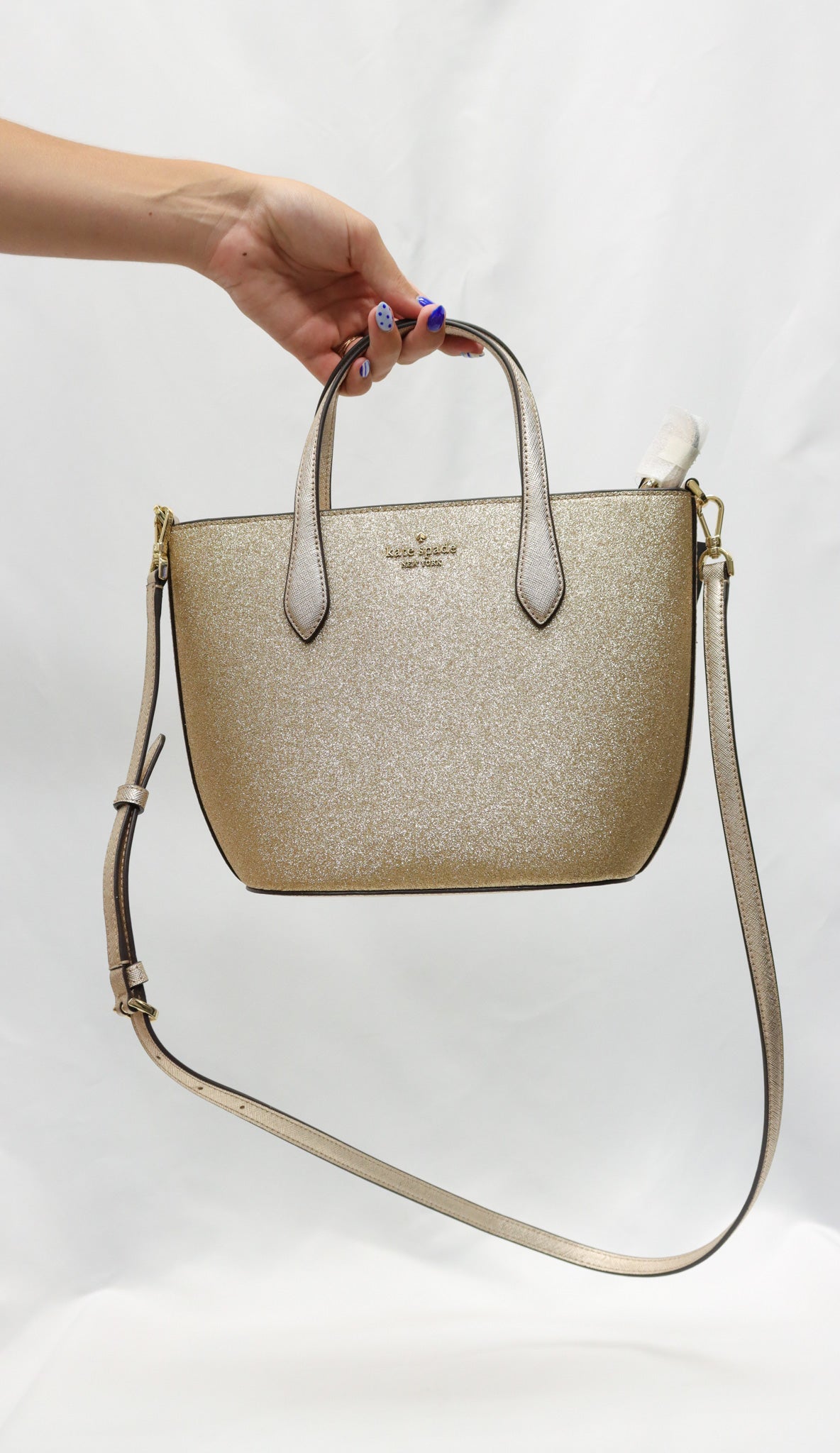 Kate Spade Gold Glitter Handbag NWT