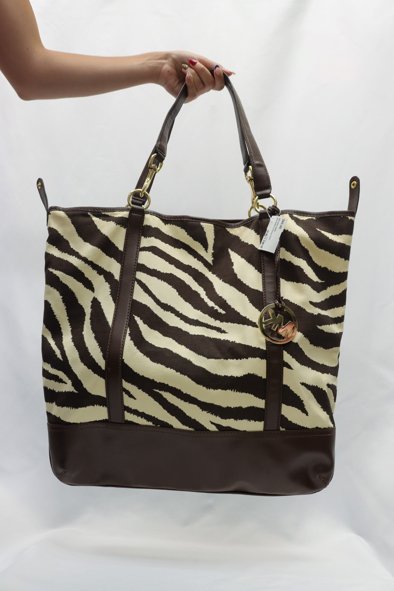 Michael Kors Big Zebra Canvas Tote Bag