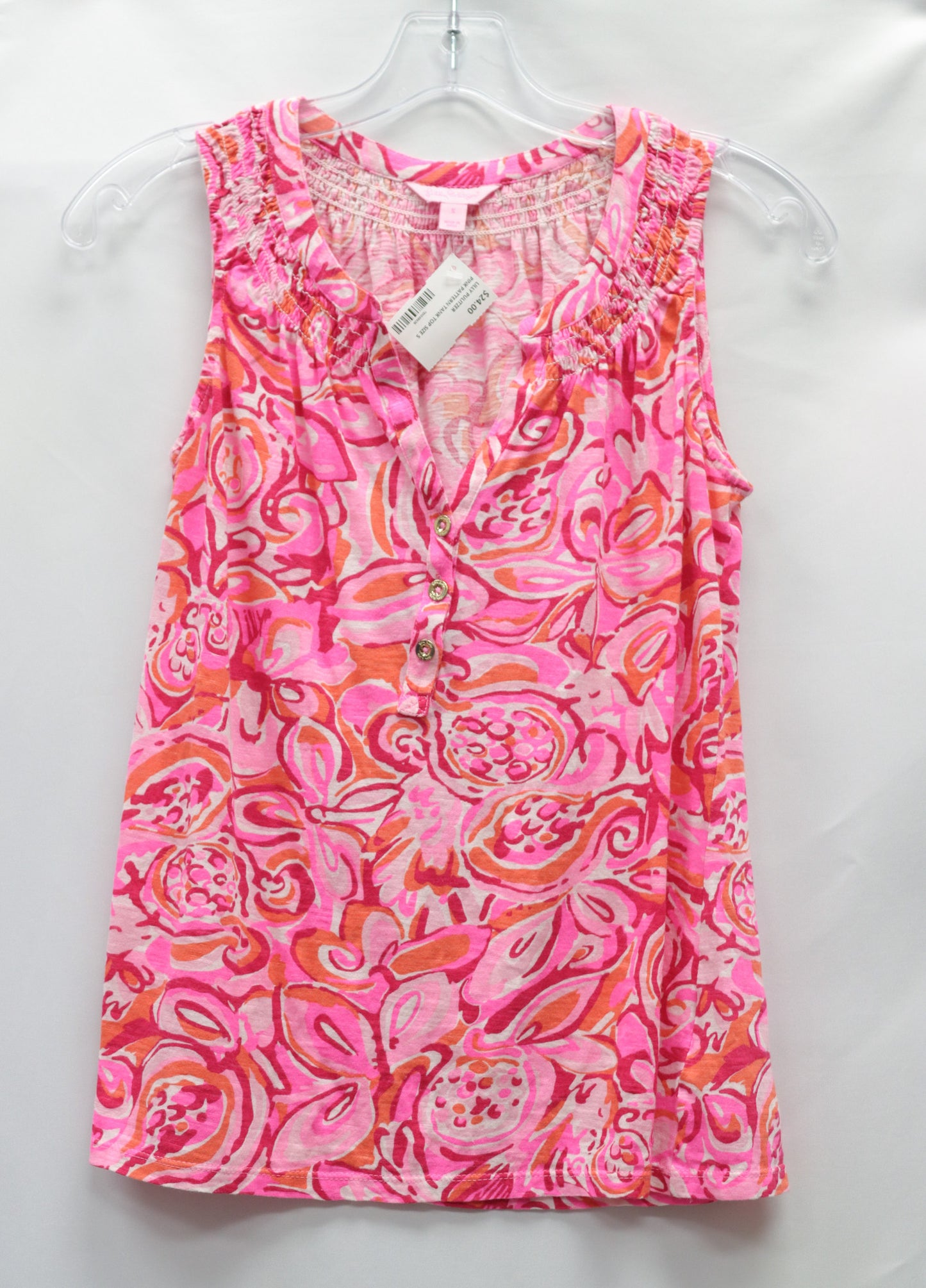 Lilly Pulitzer Pink Patterned Tank Size S