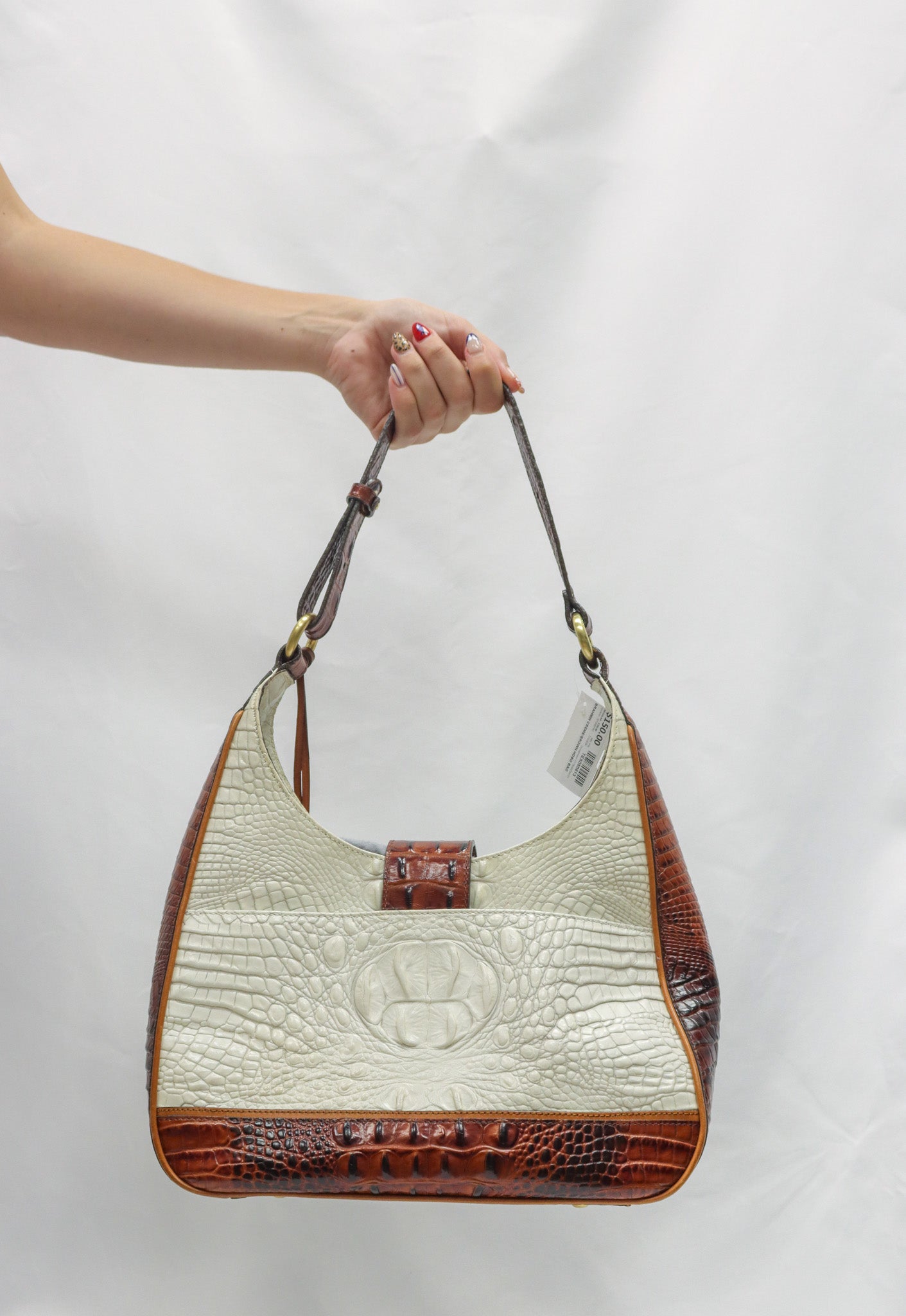 Brahmin Creme/Brown Hobo bag