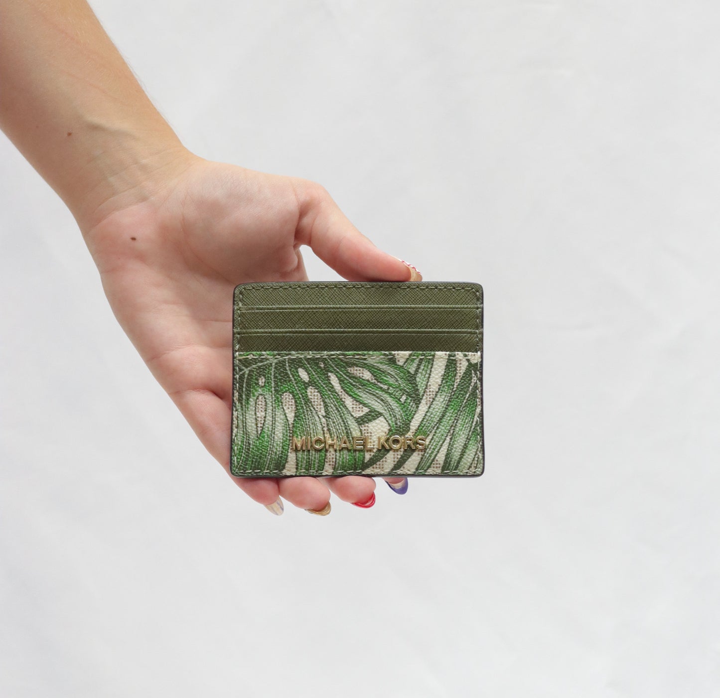 Michael Kors Green Tree Card Wallet