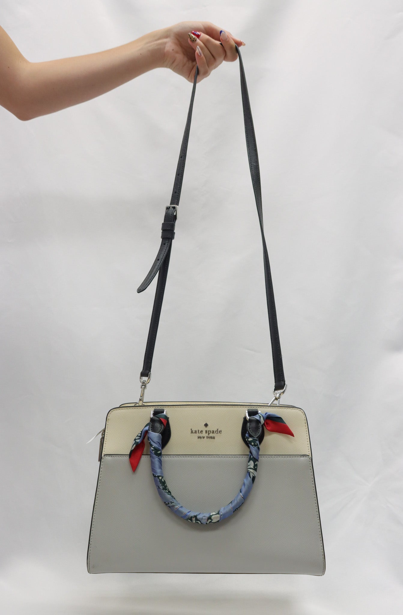 Kate Spade Colorblock Satchel w Scarf AS IS