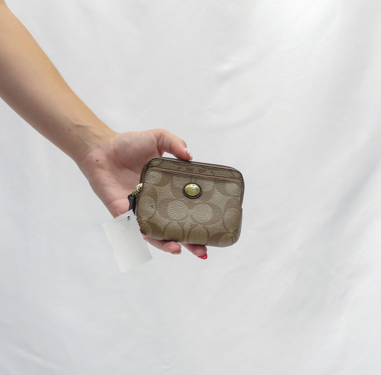 Coach Brown Zip ID Case As Is