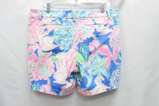 Lilly Pulitzer Blue Floral Shorts Size 12