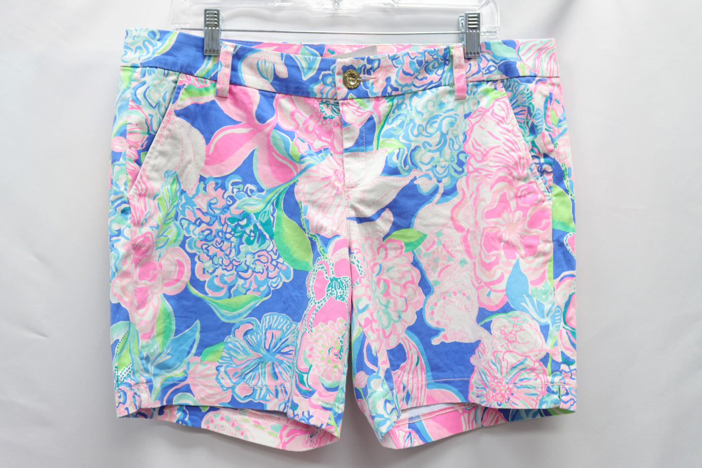 Lilly Pulitzer Blue Floral Shorts Size 12