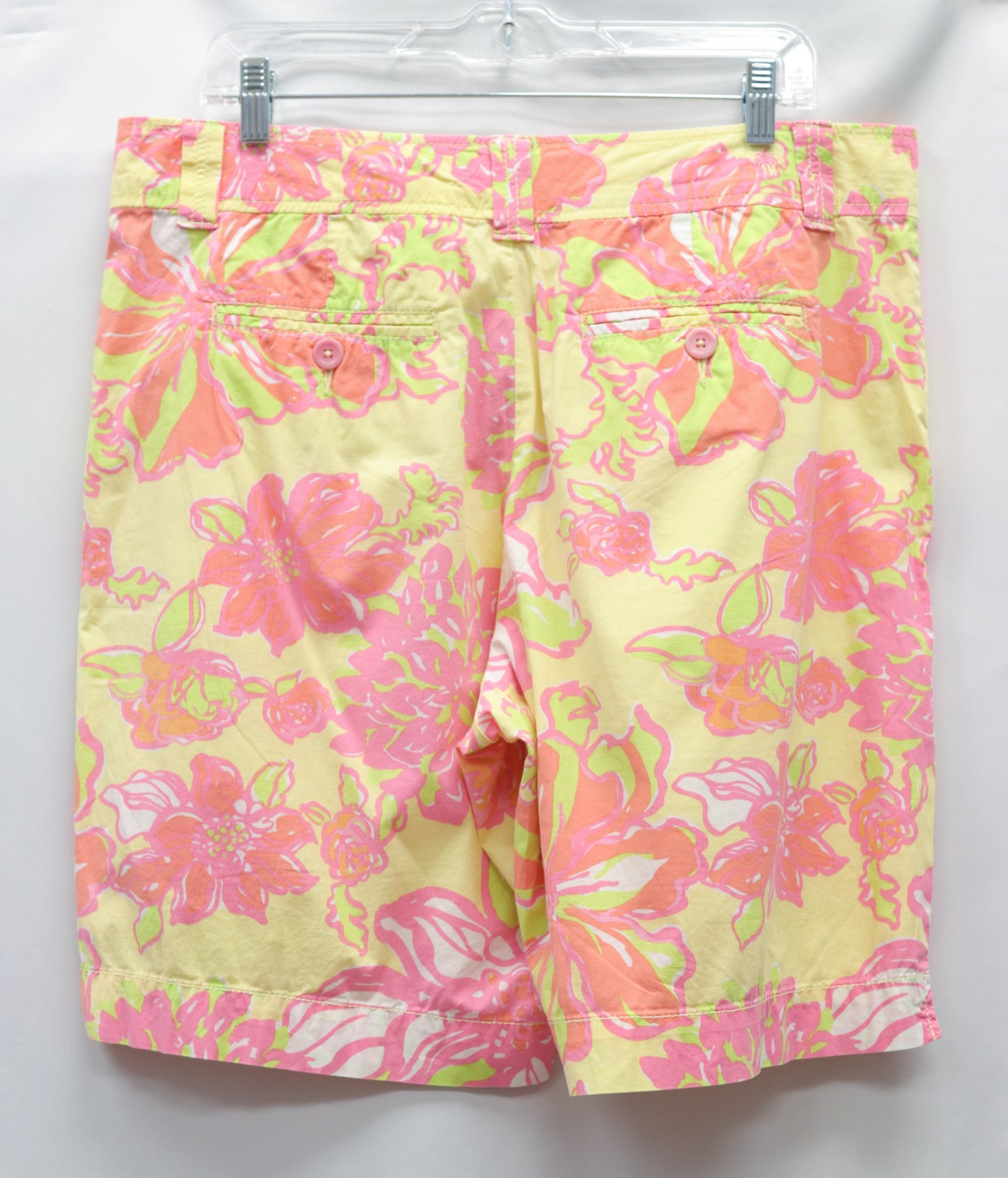 Lilly Pulitzer Yellow Floral Shorts Size 12
