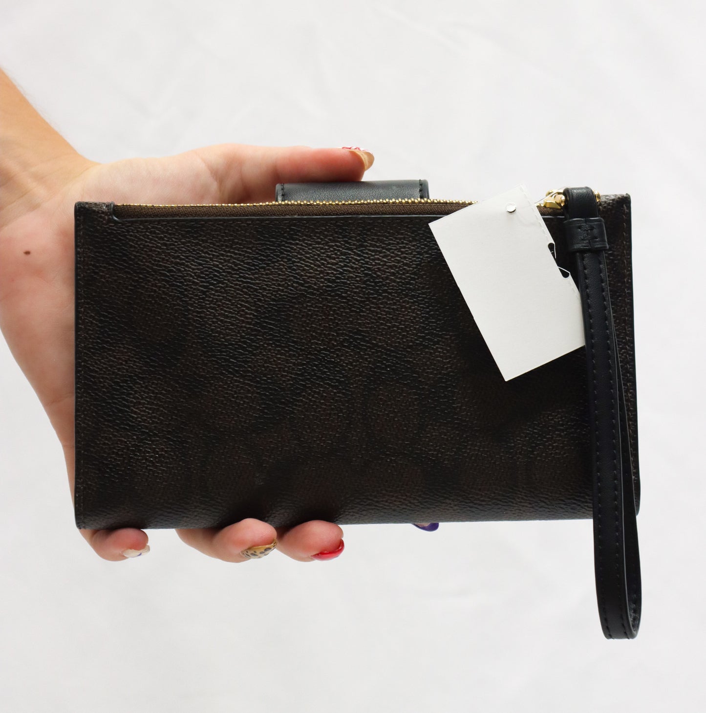 Coach Brown Monogram Wristlet