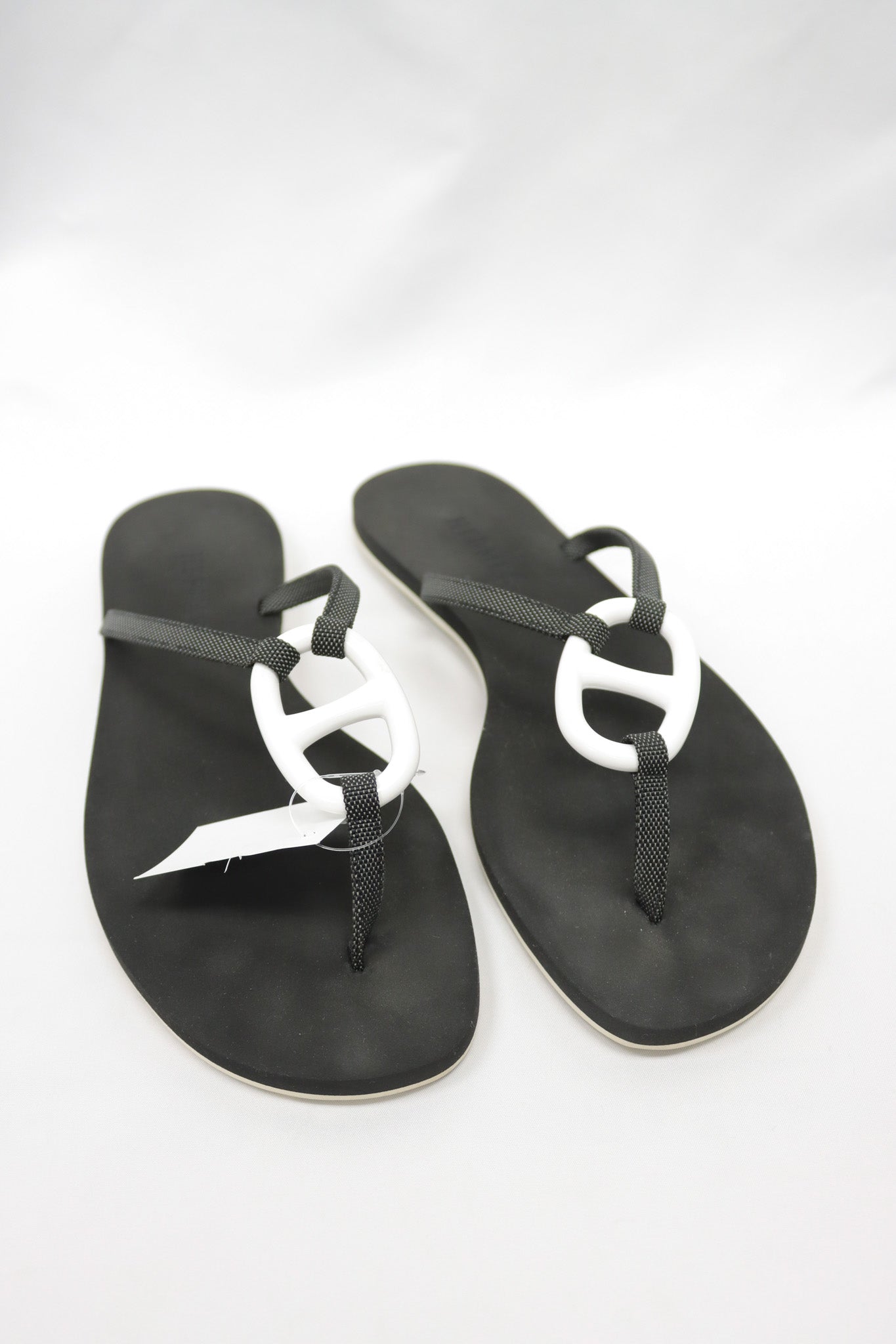 Hermes Black Sandals Size 8