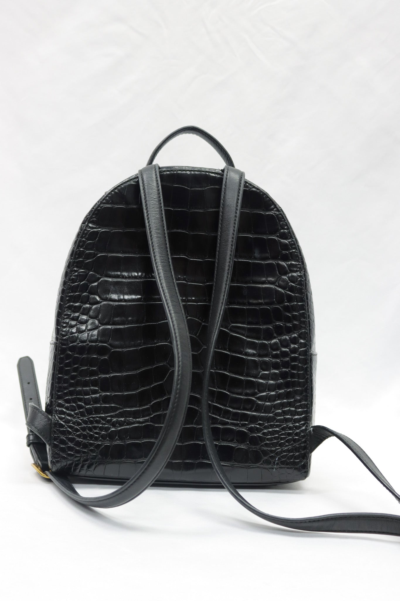 Tory Burch Croc Embossed Leather Backpack