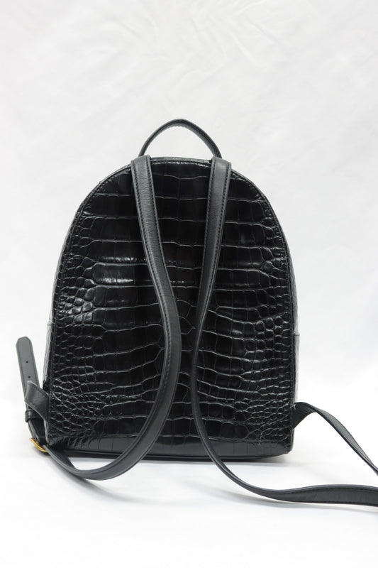 Tory Burch Croc Embossed Leather Backpack