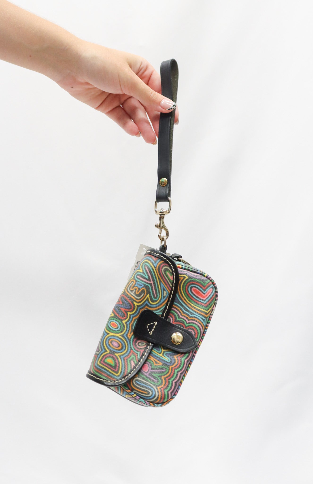 Dooney & Bourke Rainbow Doodle Wristlet