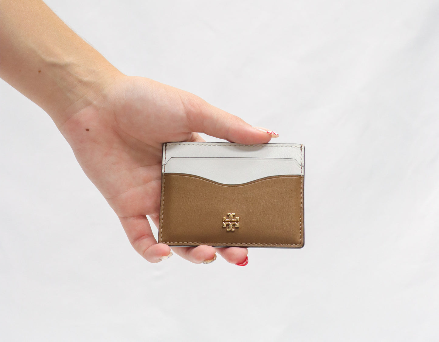 Tory burch Brown/White Wallet