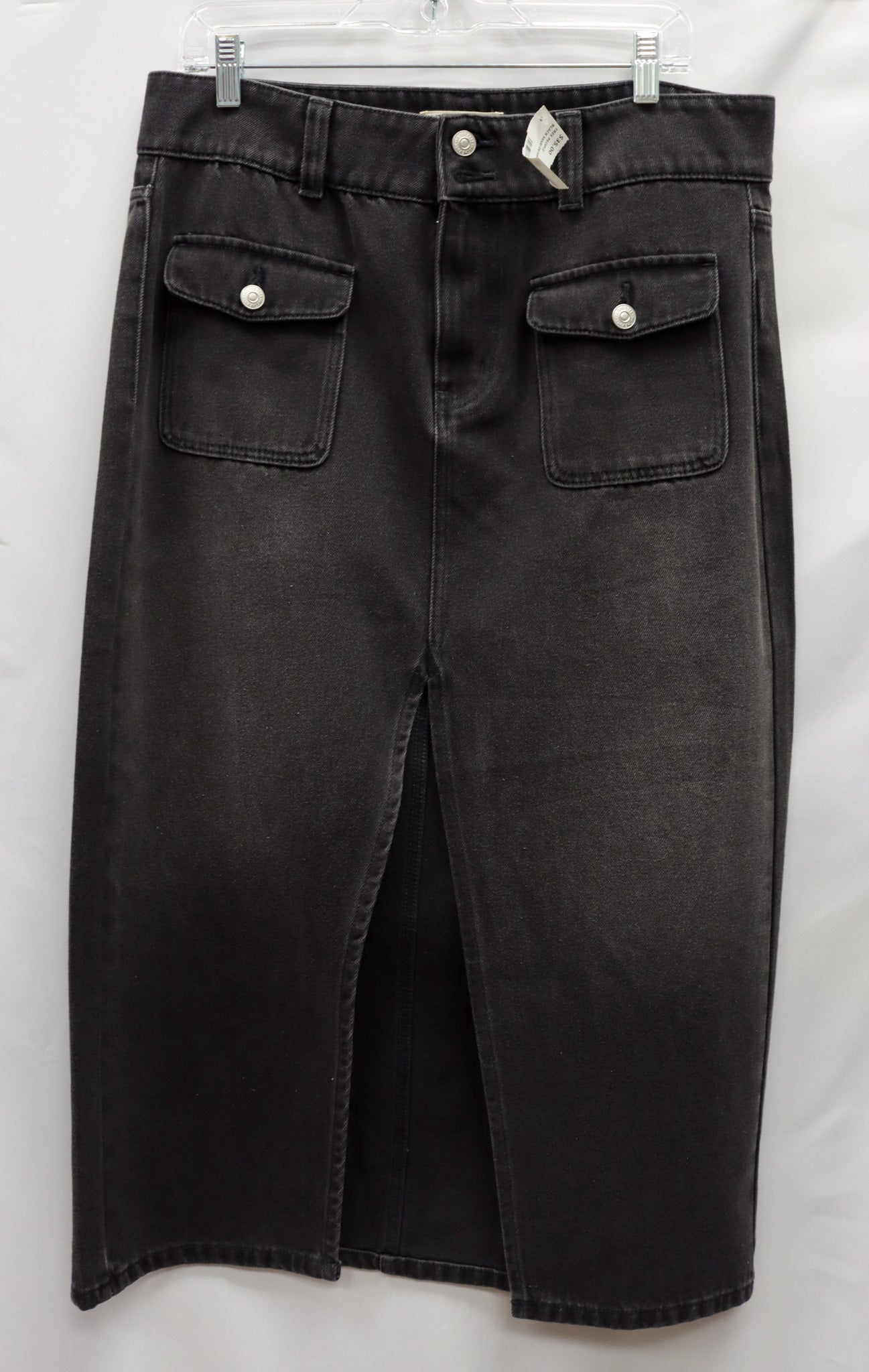 Free People Black Maxi Denim Skirt Size 31