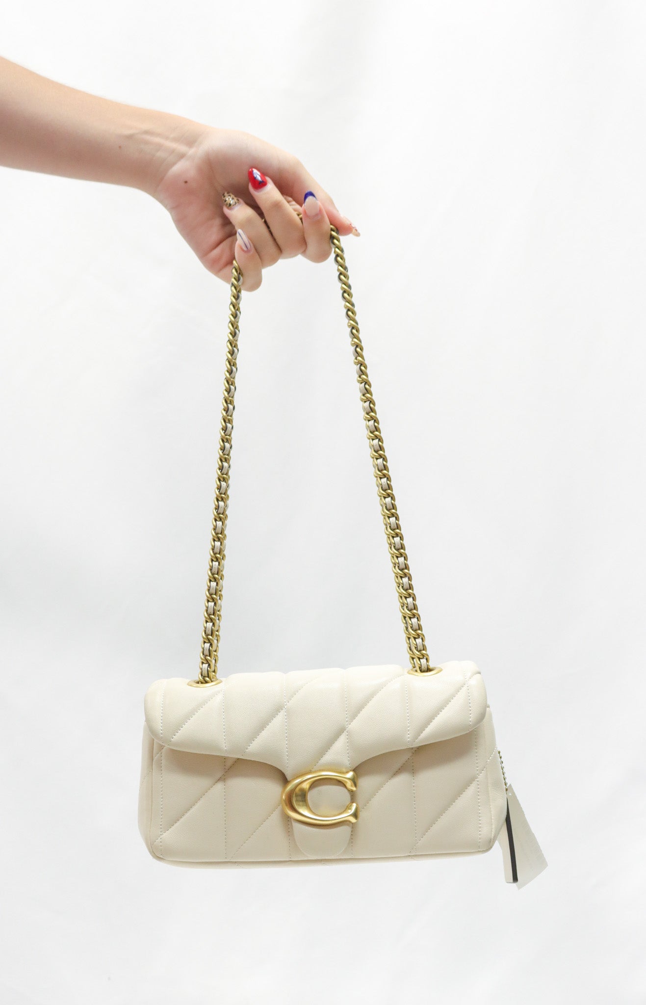 Coach White Tabby Shoulder Bag As Is