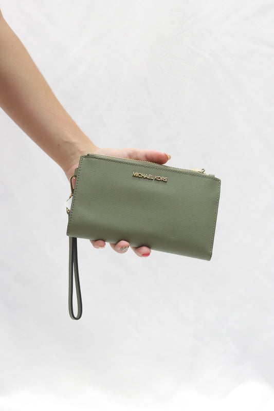 Michael Kors Green Wallet Wristlet
