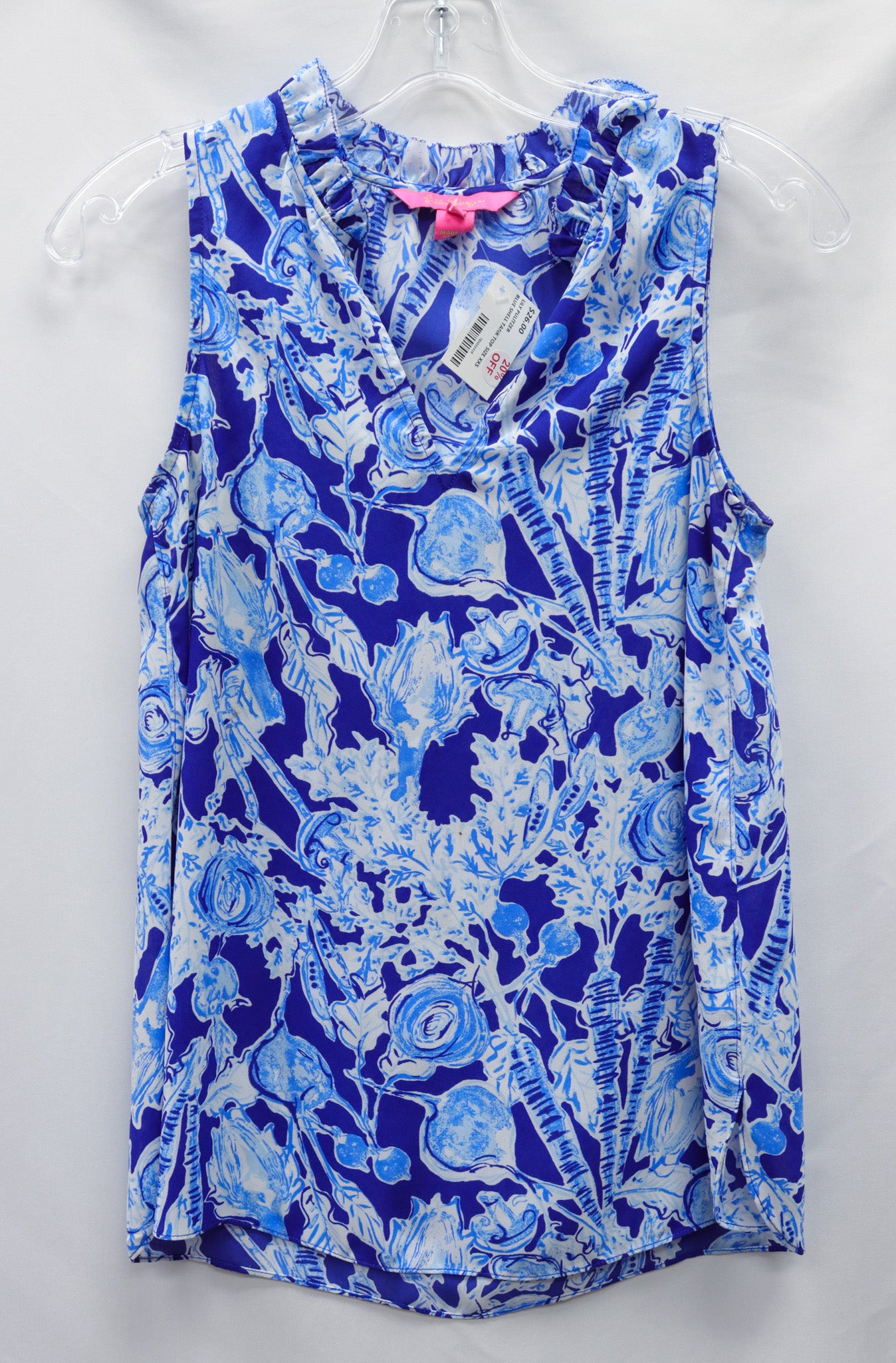 Lilly Pultizer Blue Shell Tank Top Size XXS