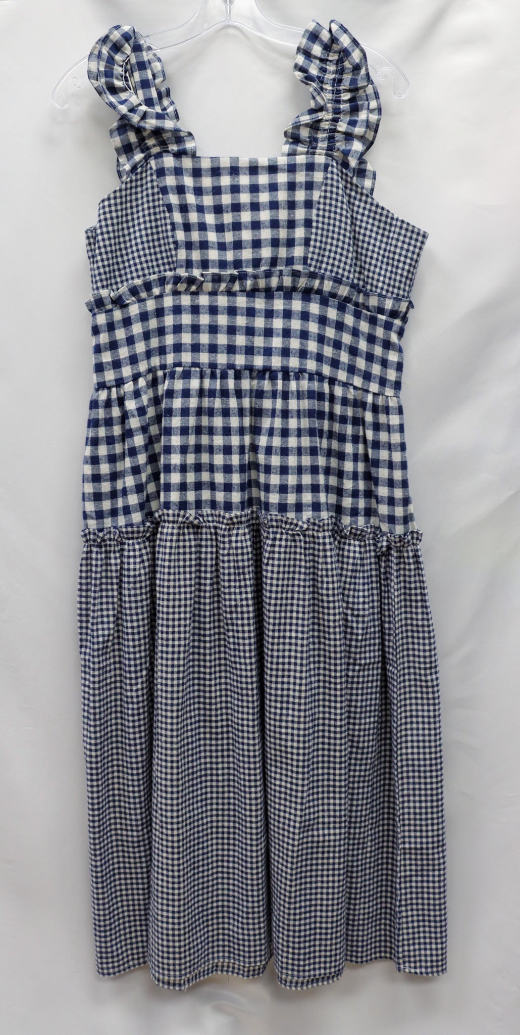 Navy Gingham Dress Size L