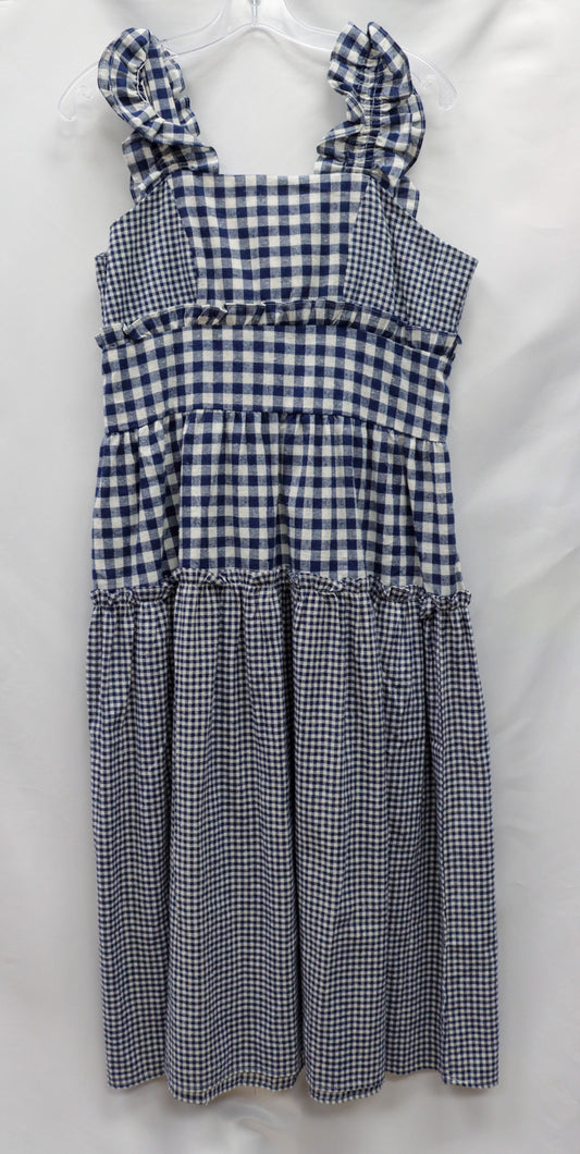 POL Navy Gingham Dress Size L-Gently Used