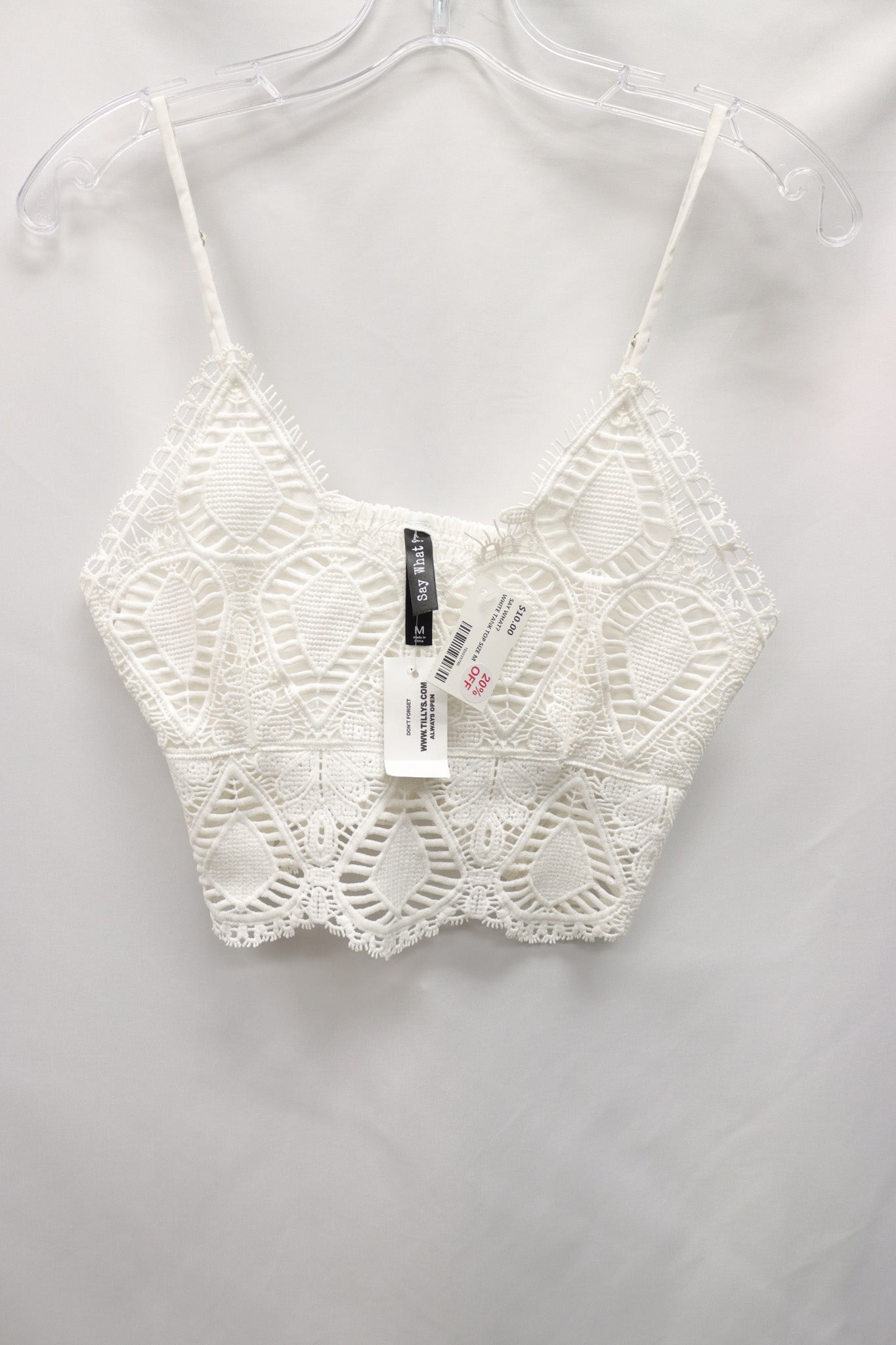 Say What? White Tanktop Size M