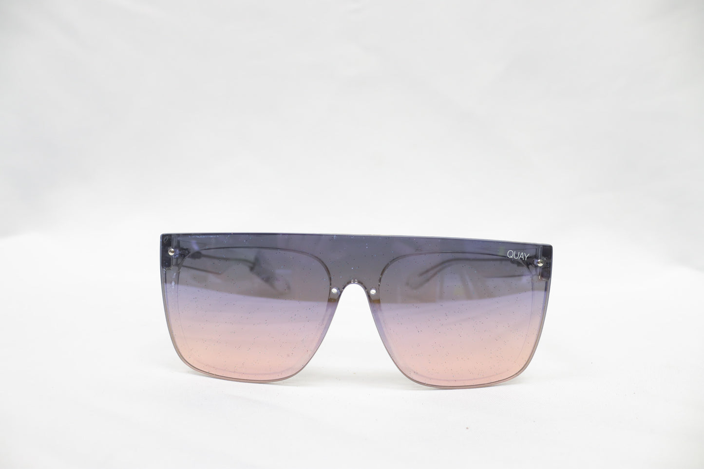 Quay Purple Glitter Sunglasses with Case