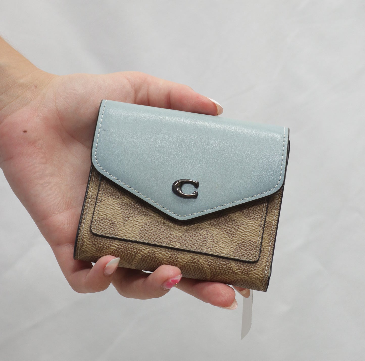 Coach brown/teal Monogram wallet