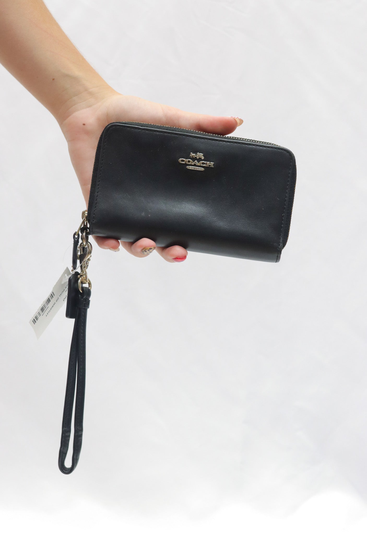 Coach Black Dual Zip Wristlet
