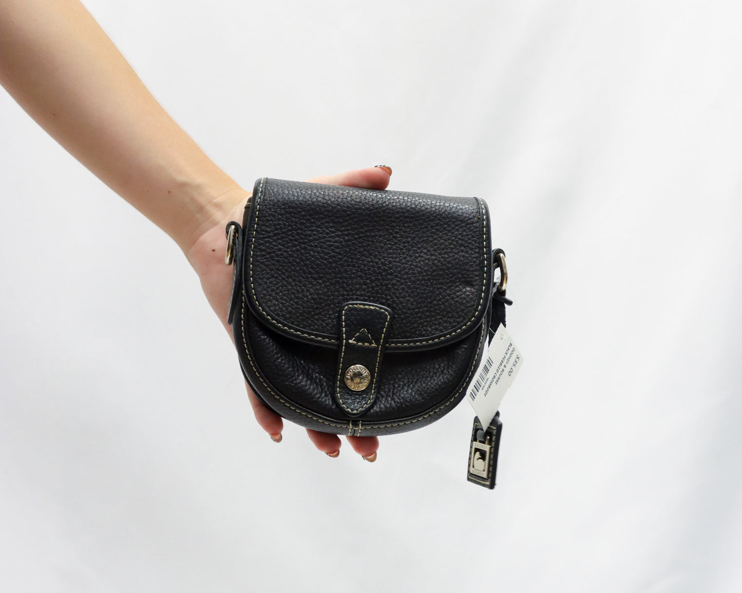 Dooney & Bourke Black pebbled Crossbody W strap
