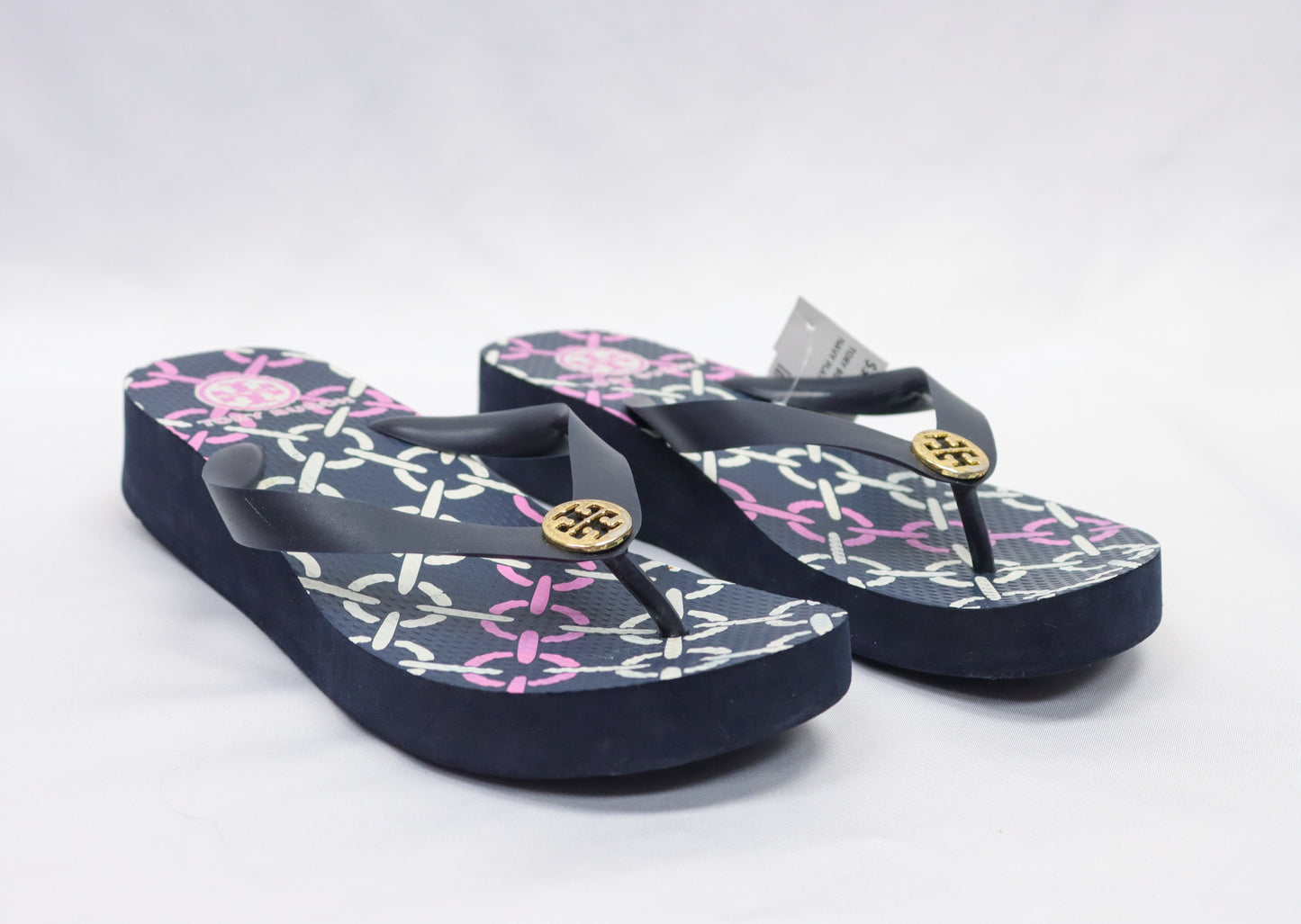 Tory Burch Navy Platform Flops Size7.5