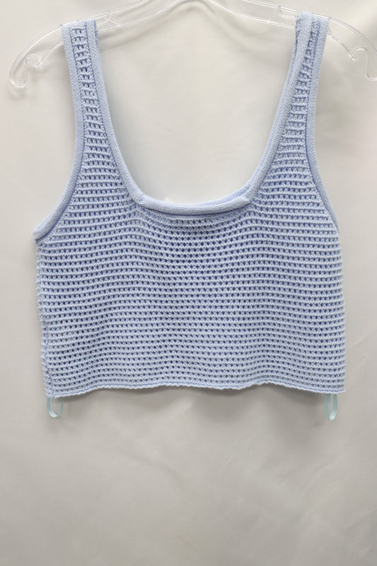 New In Blue Crochet Tank Size S-Gently Used