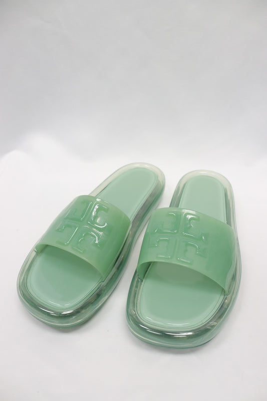 Tory Burch Teal Jelly Slides Size 10