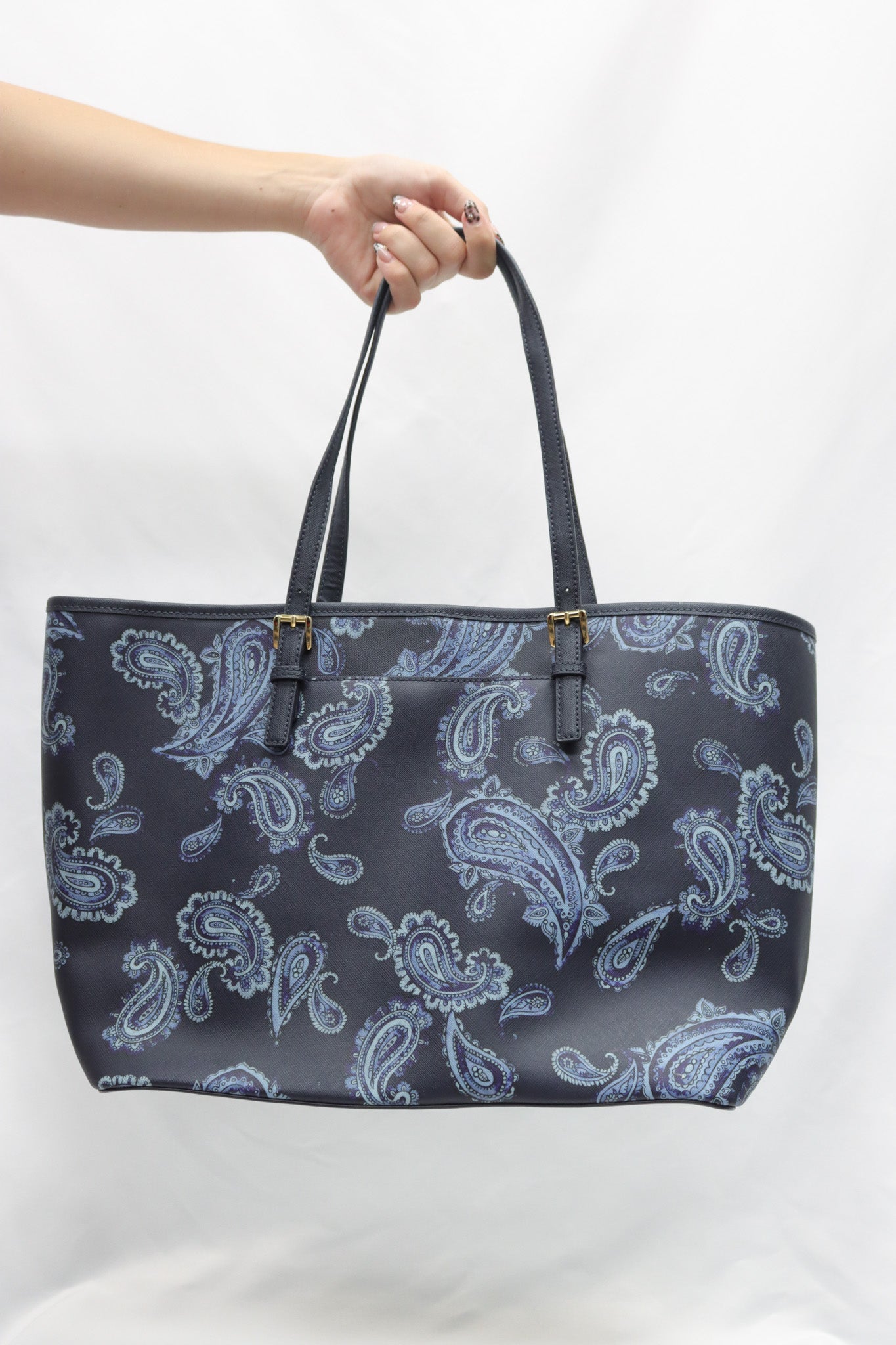 Michael Kors Navy Patterned Tote