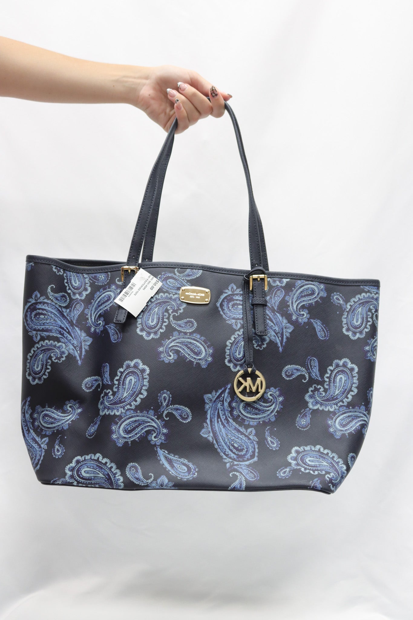 Michael Kors Navy Patterned Tote