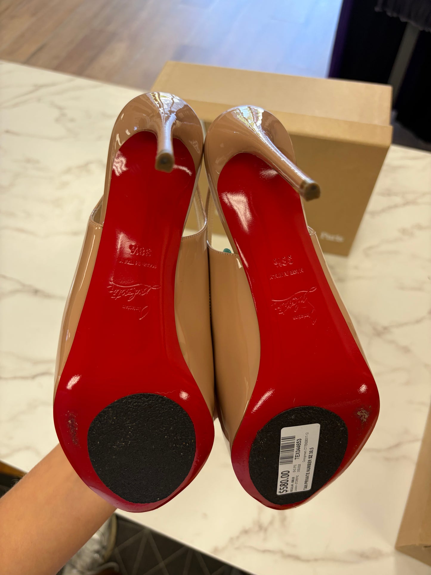 Christian Louboutin TAN PRIVATE NUMBER SIZE 38.5 #10