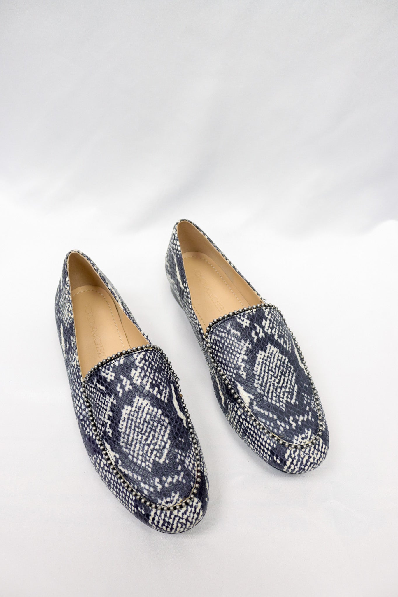 Coach Snake Skin Harper Flats Size 6