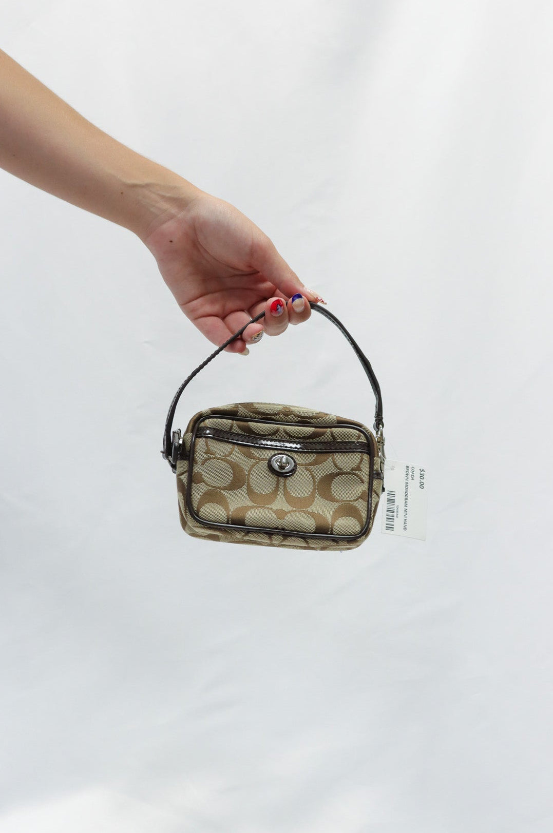 Coach Brown Mini Monogram Handbag