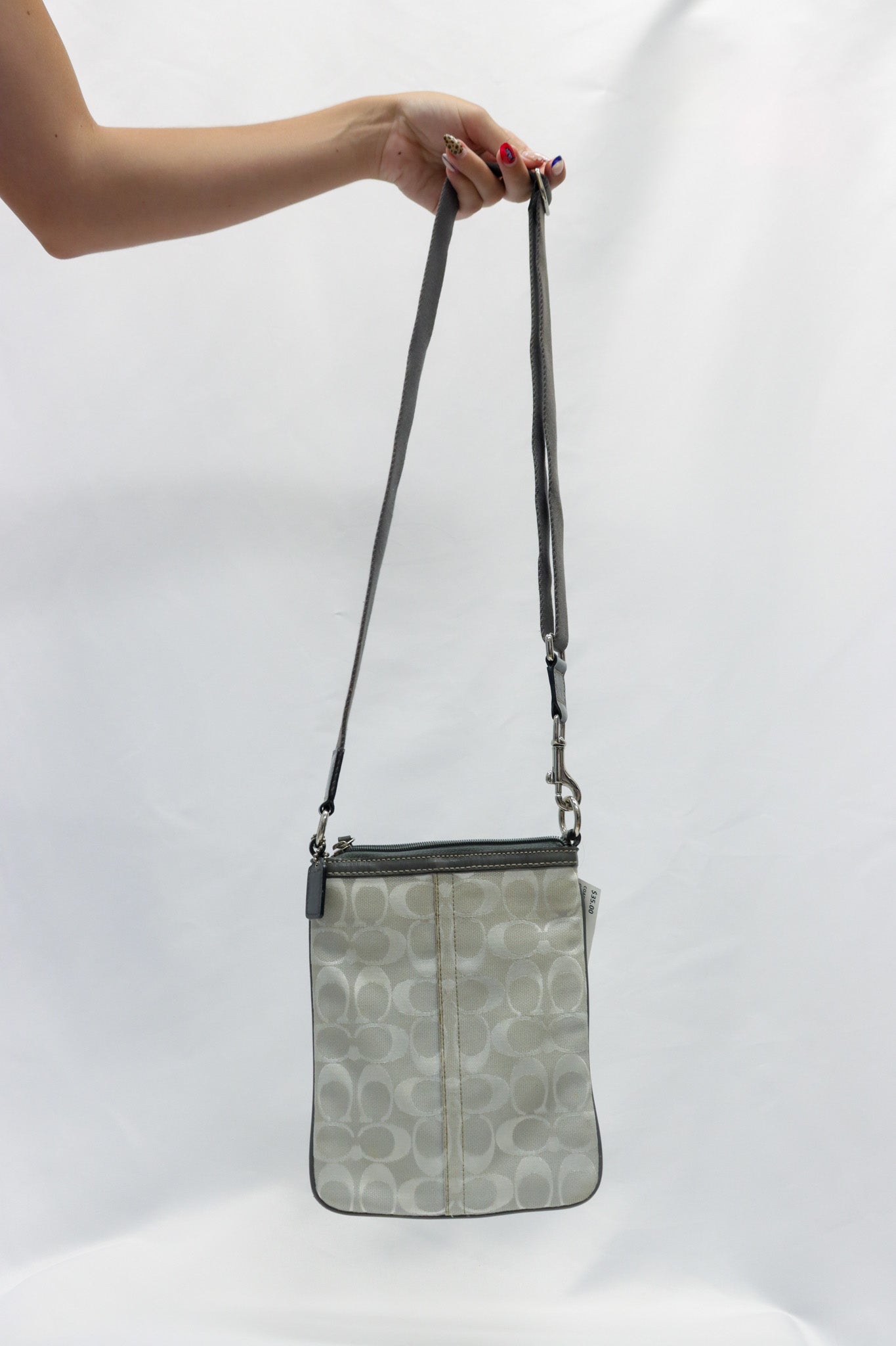 Coach Gray/White Crossbody