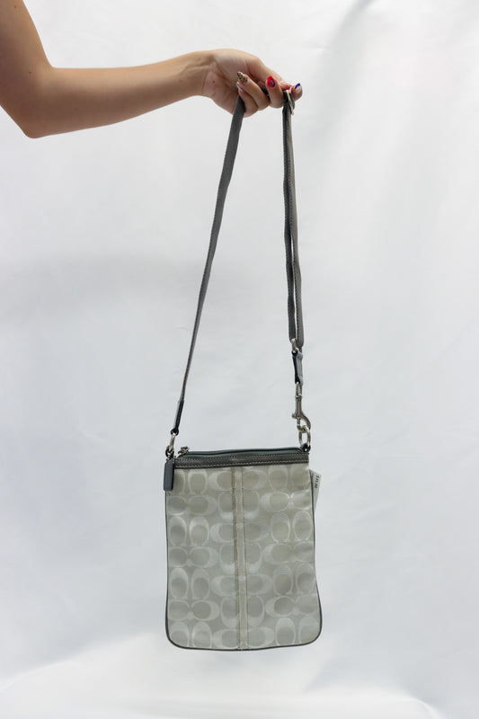 Coach Gray/White Crossbody