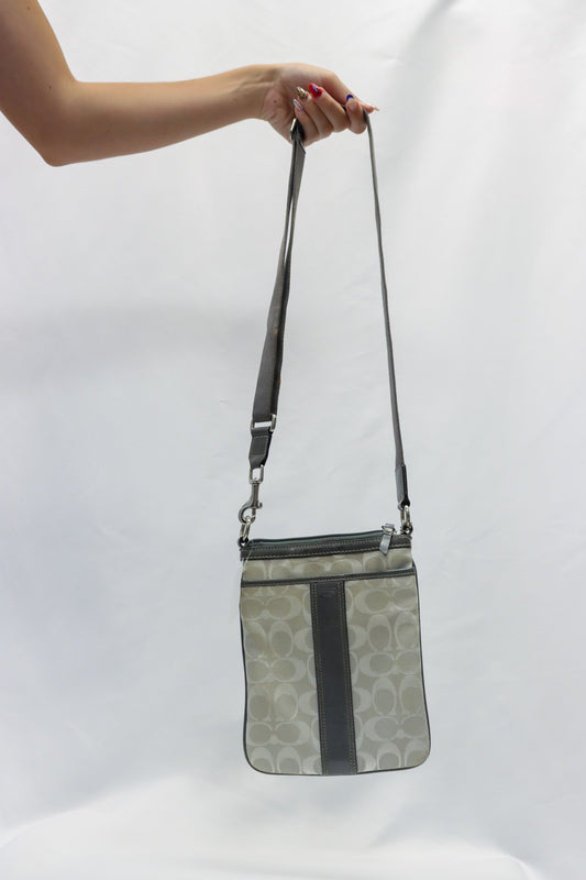 Coach Gray/White Crossbody