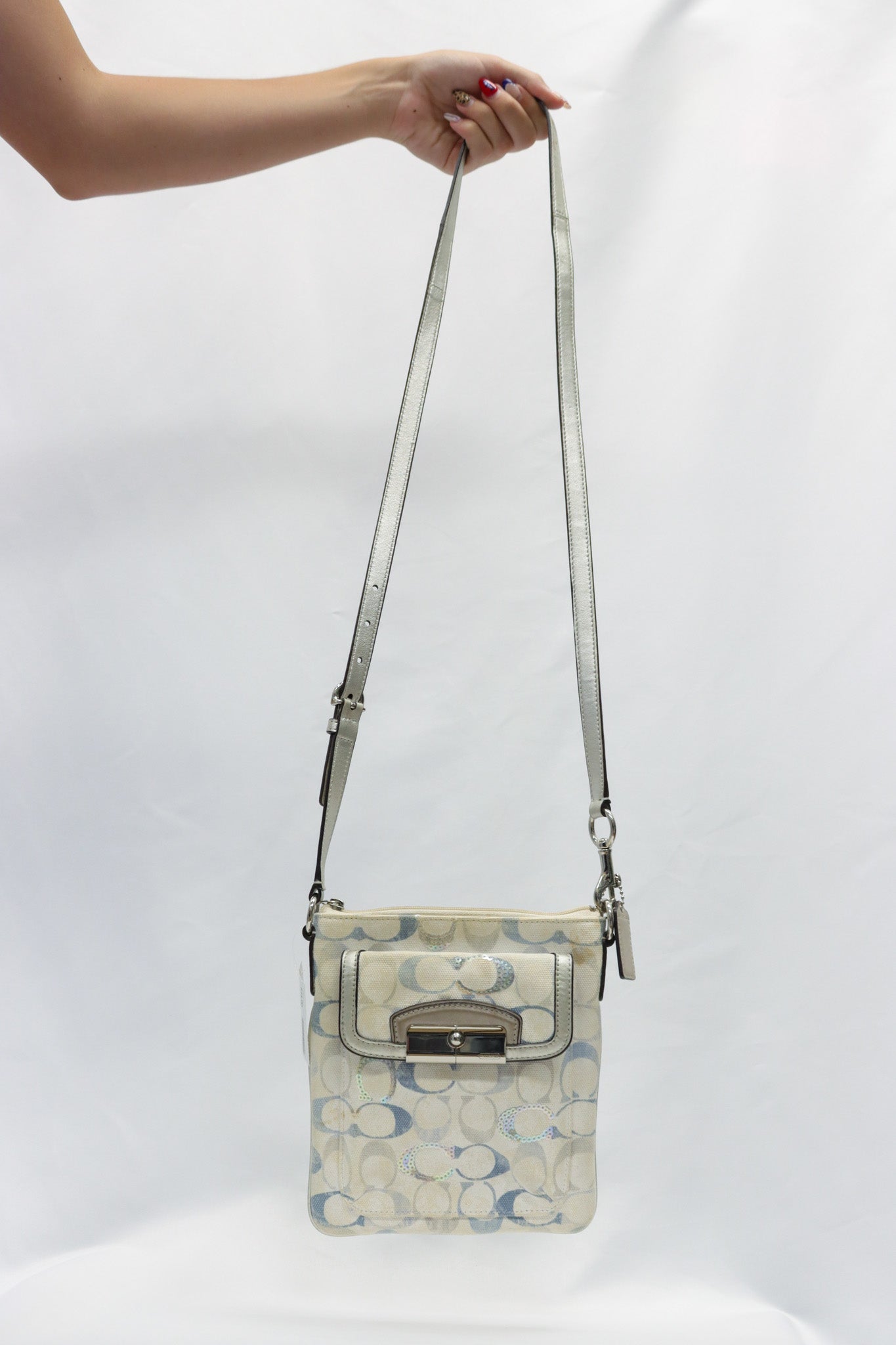 Coach Blue/white Crossbody