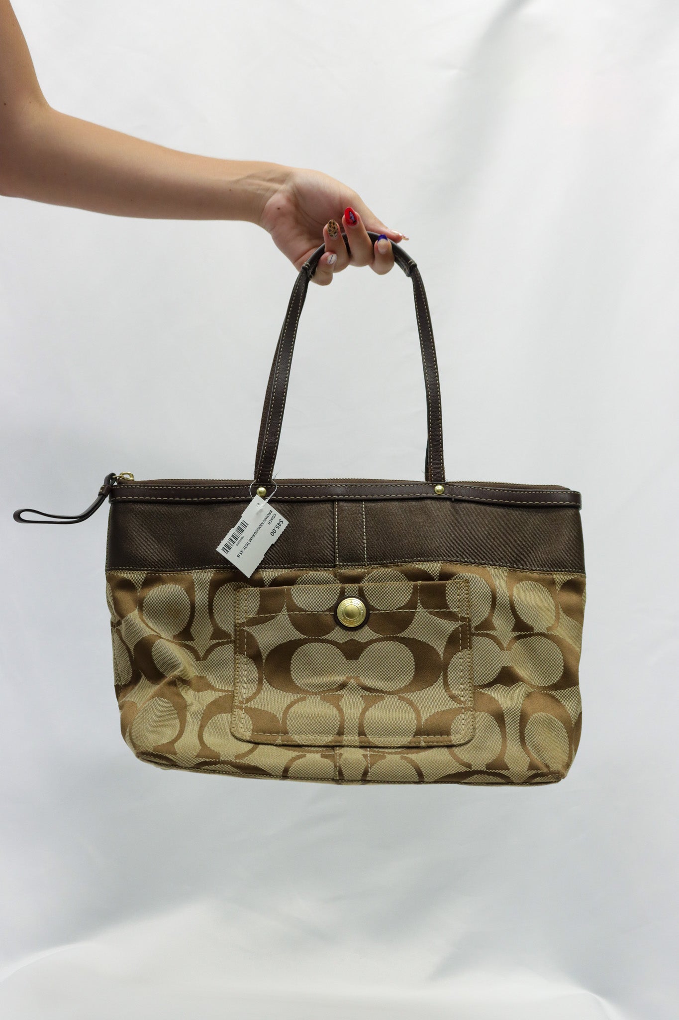 Coach Brown Monogram Tote AS IS